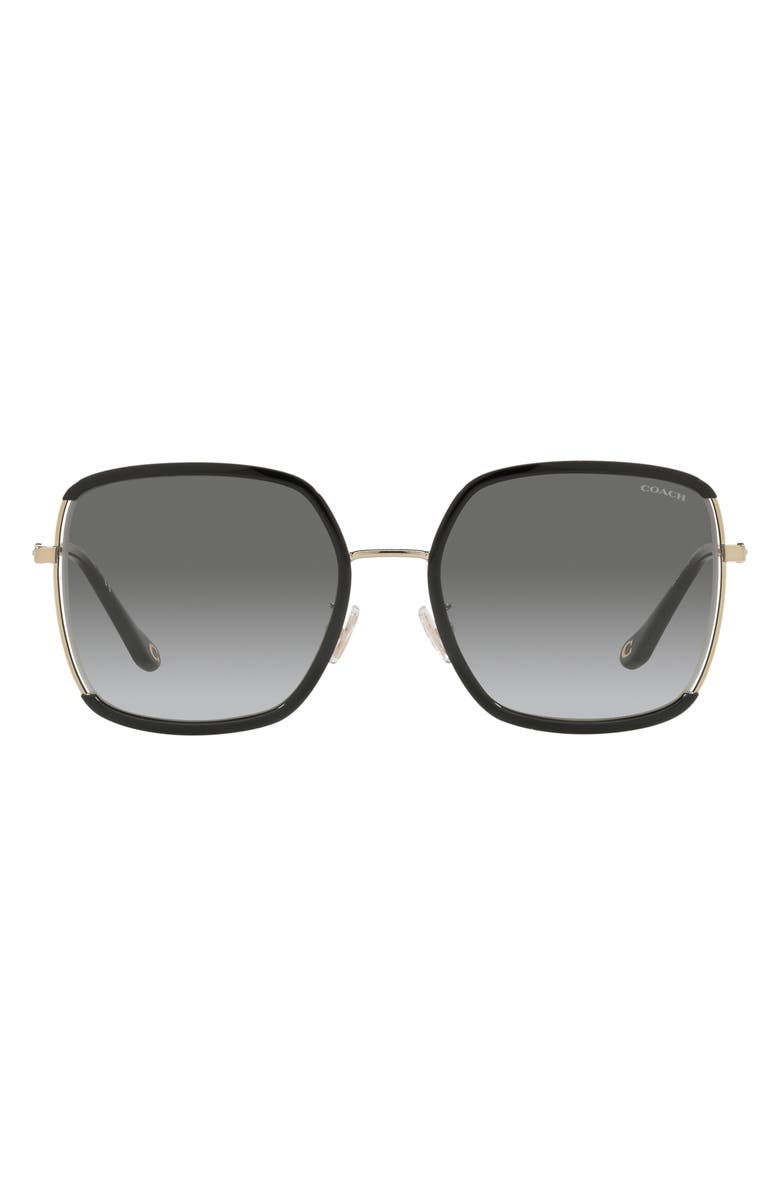 COACH 58mm Gradient Square Sunglasses, Main, color, Gold / Black / Grey Gradient
