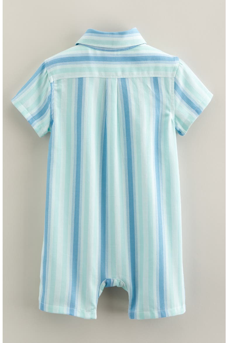 Embroidered Cotton Polo Romper, Alternate, color, GREEN SHERBET- BABY SEAGULL
