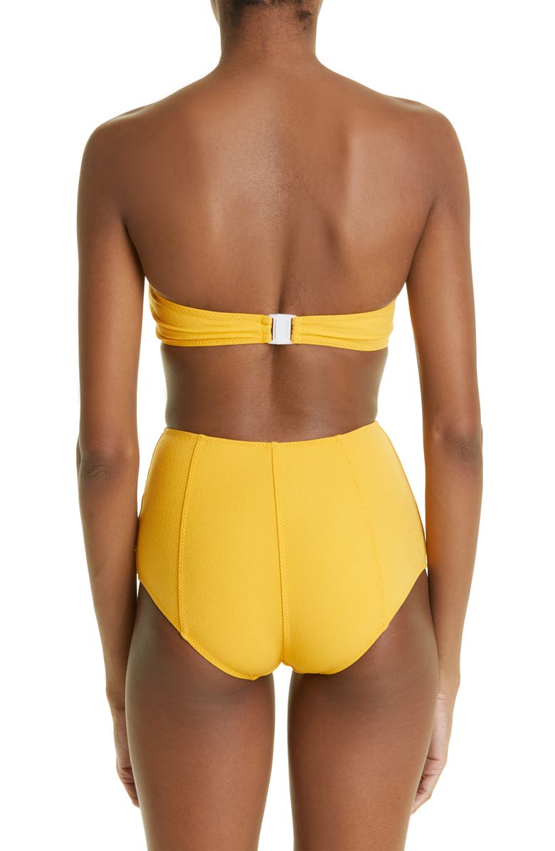 Lisa Marie Fernandez Poppy Strapless Button High Waist Crepe Two-Piece Swimsuit, Alternate, color, 