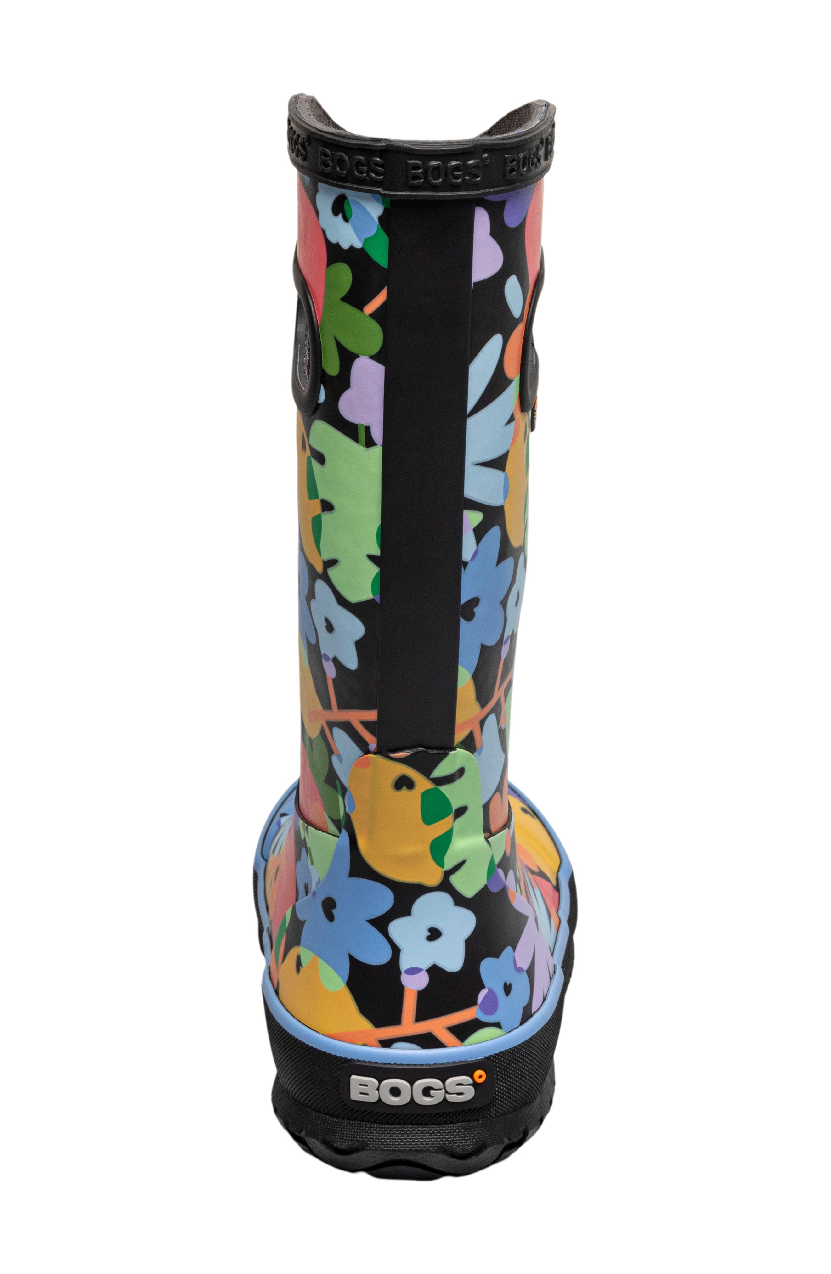 Bogs Kids' Waterproof Rain Boot, Alternate, color, Black Multi