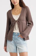 BP. Openstitch Tie Front Cardigan