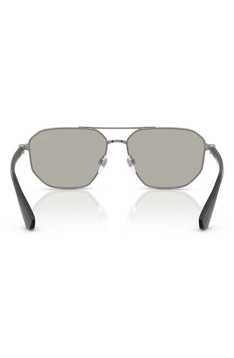 Burberry 60mm Pilot Sunglasses, Alternate, color, Gunmetal / Grey Silver