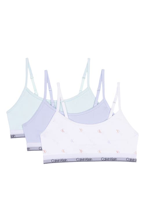 CALVIN KLEIN CALVIN KLEIN KIDS' ASSORTED 3-PACK STRETCH COTTON BRALETTES 