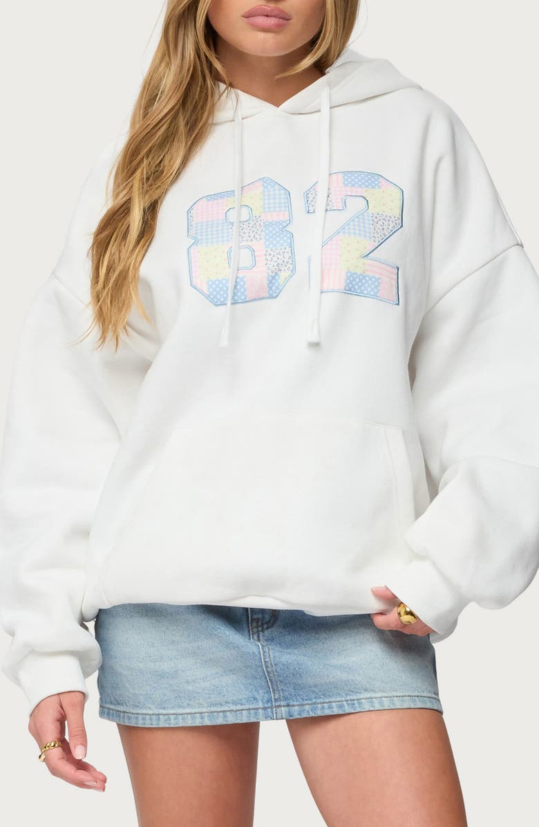EDIKTED 82 Oversize Hoodie, Main, color, White