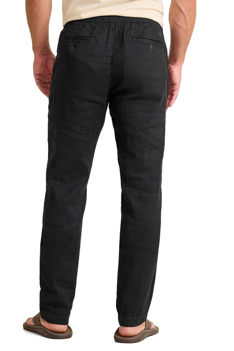 Beach Coast Stretch Linen & Cotton Pants, Alternate, color, BLACK