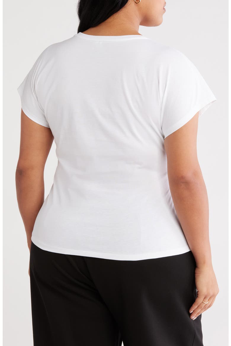 Tie Front Pima Cotton T-Shirt, Alternate, color, WHITE