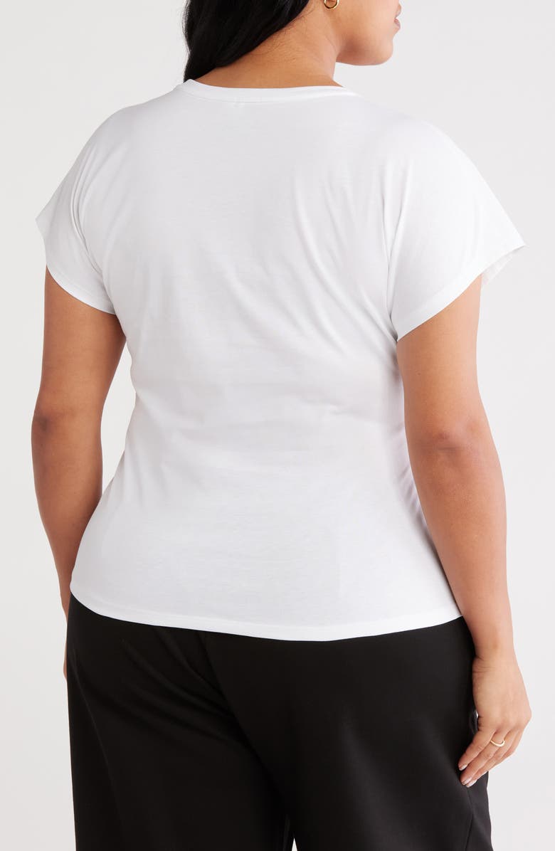 Nordstrom Tie Front Pima Cotton T-Shirt, Alternate, color, White