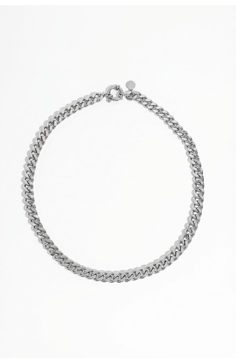 Joey Baby Silver Cuban Chain Necklace, Main, color, Silver