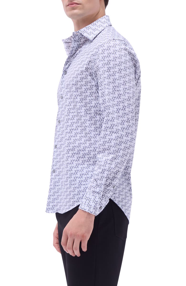 Bugatchi James OoohCotton<sup>®</sup> Dot Print Button-Up Shirt, Alternate, color, Zinc