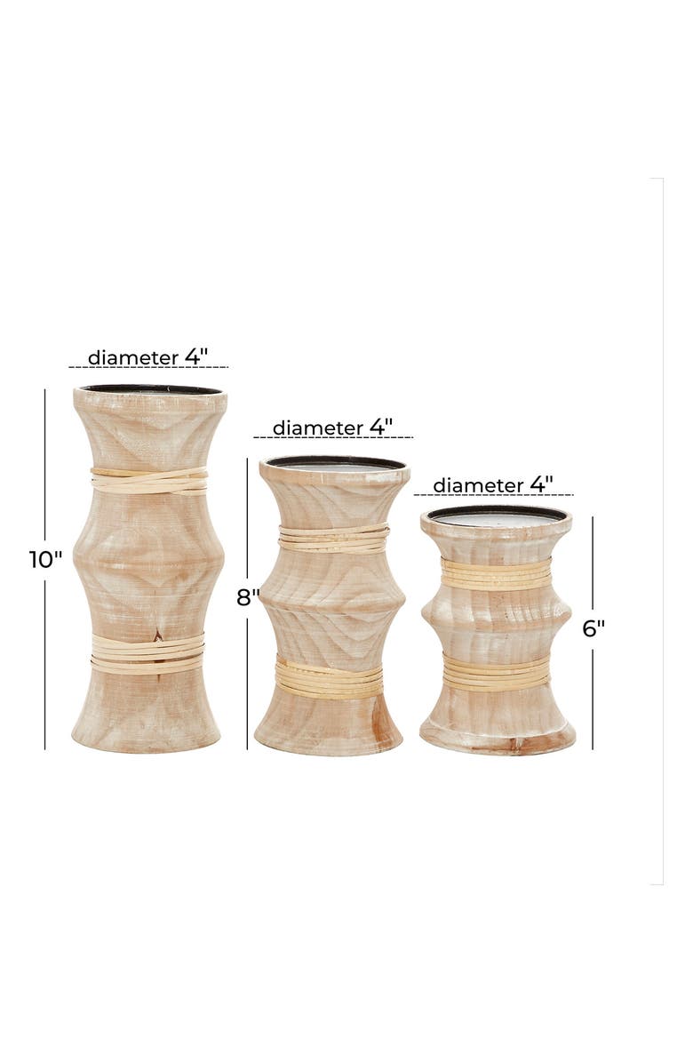 SONOMA SAGE HOME Brown Pine Coastal Candle Holder - Set of 3, Alternate, color,