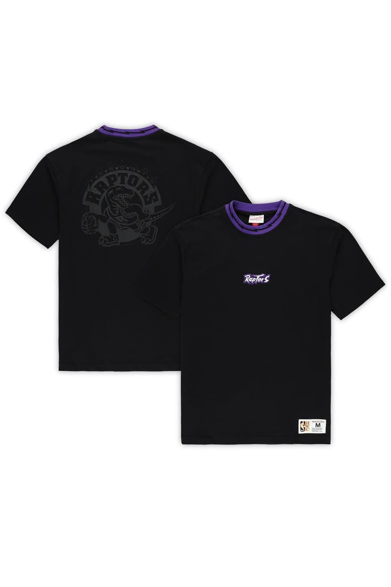 Unisex Mitchell & Ness Black Toronto Raptors Playmaker Vintage Logo T-Shirt, Main, color, Black
