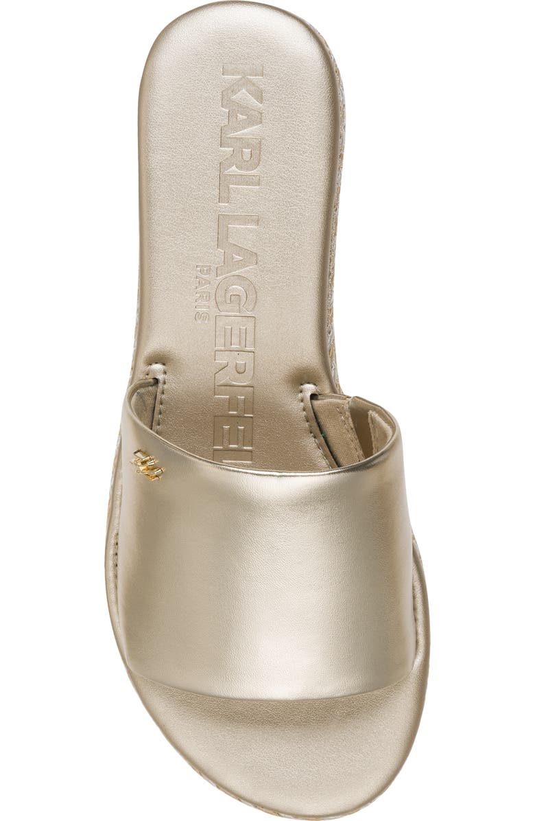 KARL LAGERFELD PARIS Keswick Espadrille Platform Wedge Slide Sandal, Alternate, color, White Gold