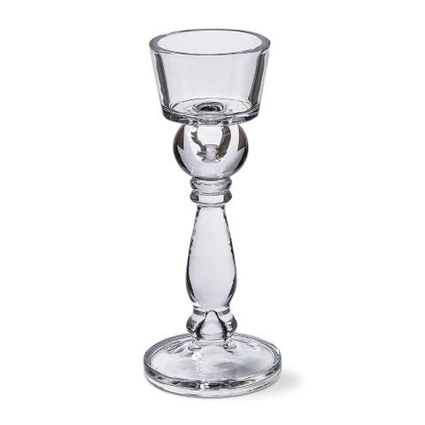 Clarity Clear Glass Reversible Candle Holder for Taper Pillar