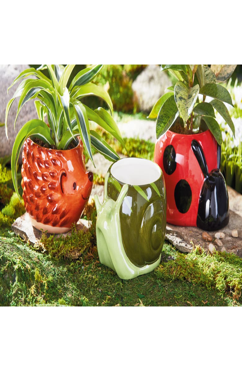 tag Hedgehog 4" Planter Brown Multi Earthenware Spring, Alternate, color, Brown