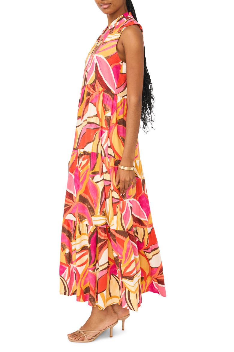 Sleeveless Tiered Maxi Dress, Alternate, color, PINK MULTI