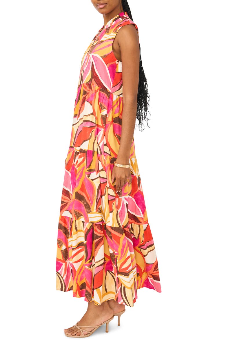 Halogen<sup>®</sup> Sleeveless Tiered Maxi Dress, Alternate, color, Pink Multi