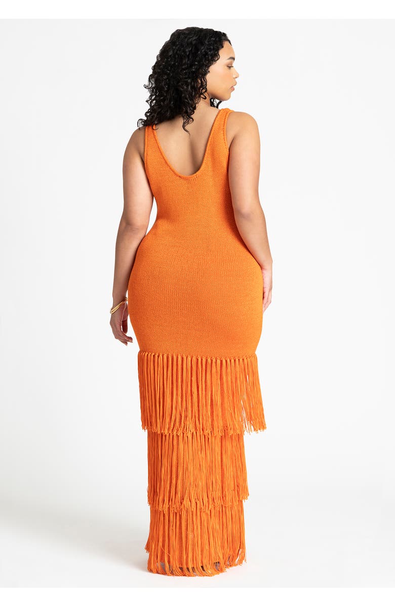 ELOQUII Fringe Sweater Dress, Alternate, color, 