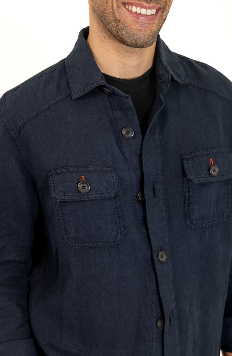 PINO BY PINOPORTE Linen Overshirt, Alternate, color, Navy