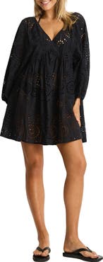 Sea Level Ibiza Boho Long Sleeve Cover-Up Dress