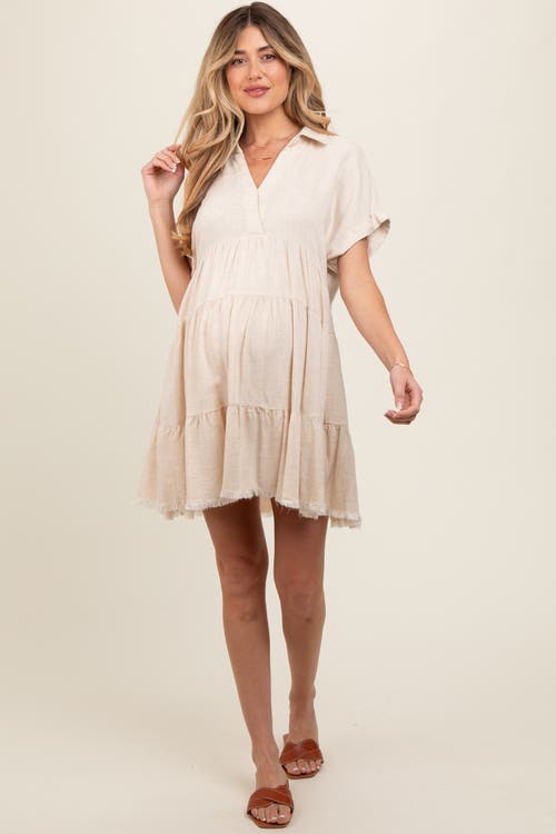 Pinkblush Tiered Linen Dress In Multi