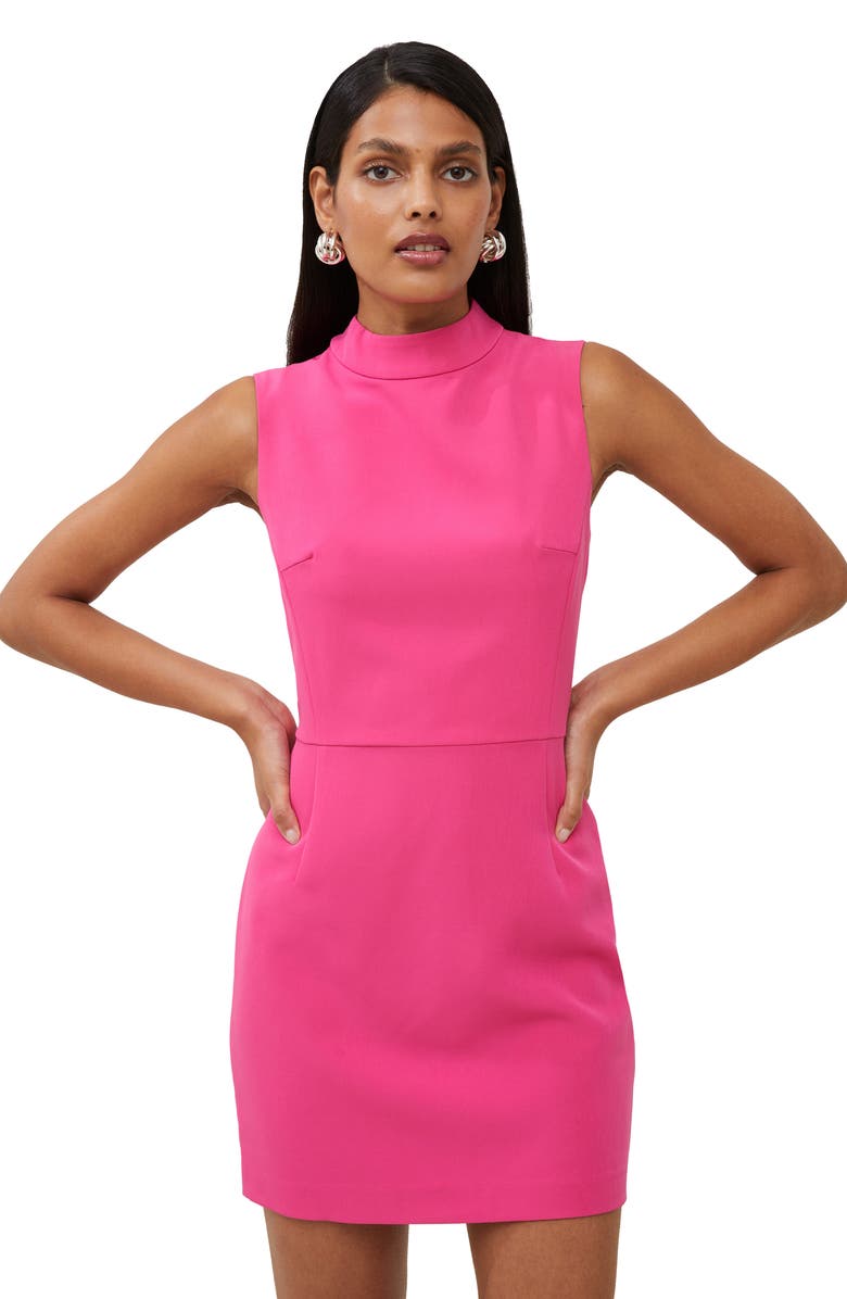 French Connection Echo Sleeveless Mock Neck Dress, Alternate, color, Fuchsia