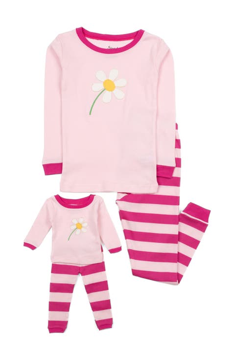 Girls Matching Doll Printed Cotton Pajamas, Fantasy & Character Prints (Toddler, Little Kid & Big Kid)