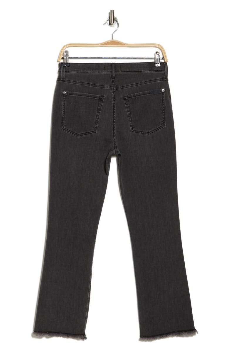 7 For All Mankind High Waist Slim Fit Kick Jeans, Alternate, color, Wash Black W/ Vintage Fray Hem