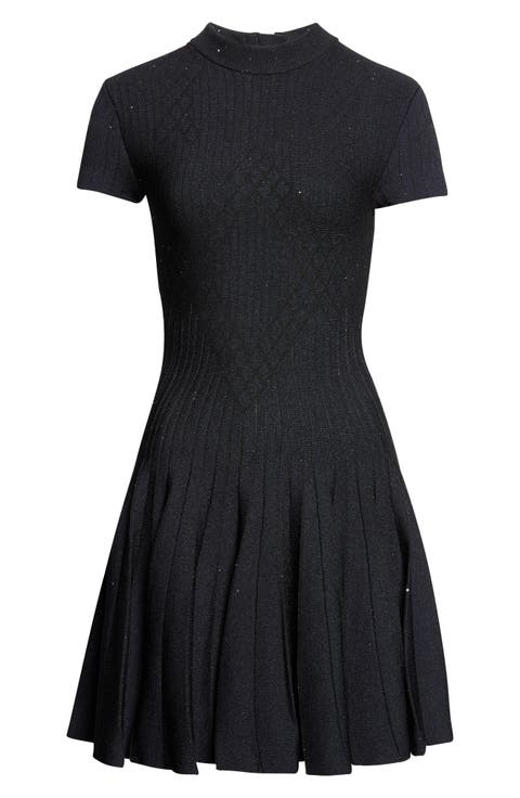 Glittered Compact Viscose Knit Dress