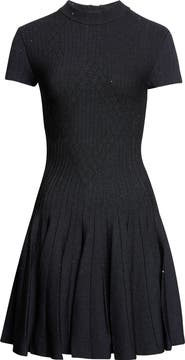 Balmain Glittered Compact Viscose Knit Dress