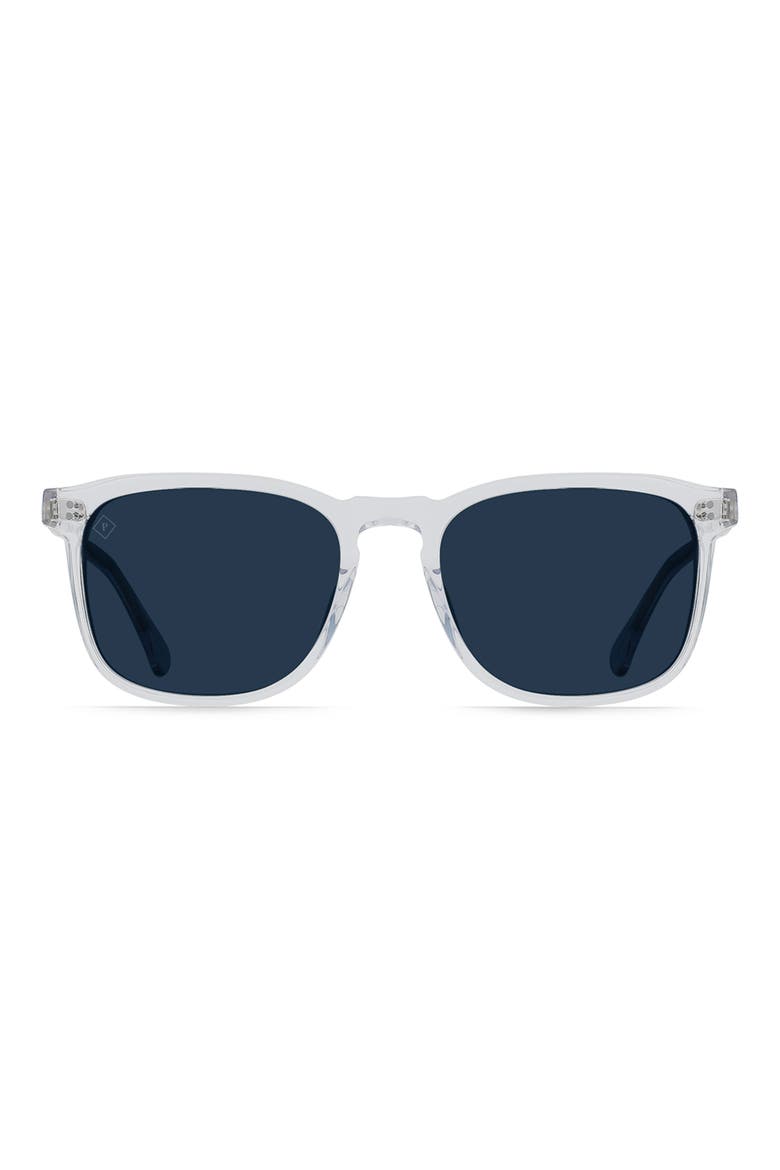 Wiley Polarized Square Sunglasses, Main, color, CRYSTAL CLEAR/ POLAR BLUE
