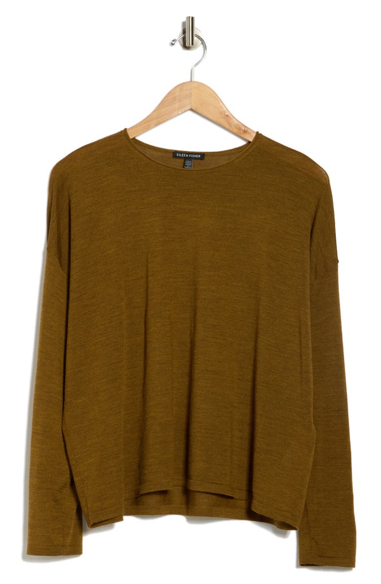 Eileen Fisher Wool Sweater, Alternate, color, Gold Leaf
