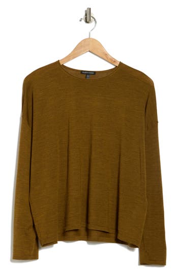 Eileen Fisher Wool Sweater In Brown