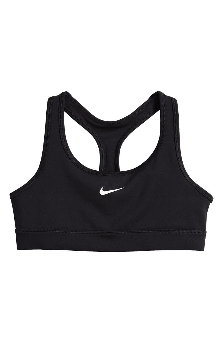 Nike Kids' Dri-FIT Racerback Sports Bra, Main, color, 010 Black/White