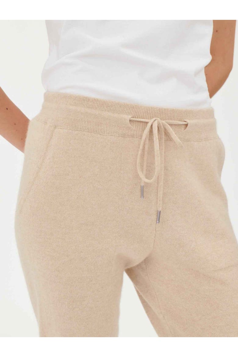 Cuffed Cashmere Jogger, Alternate, color, beige