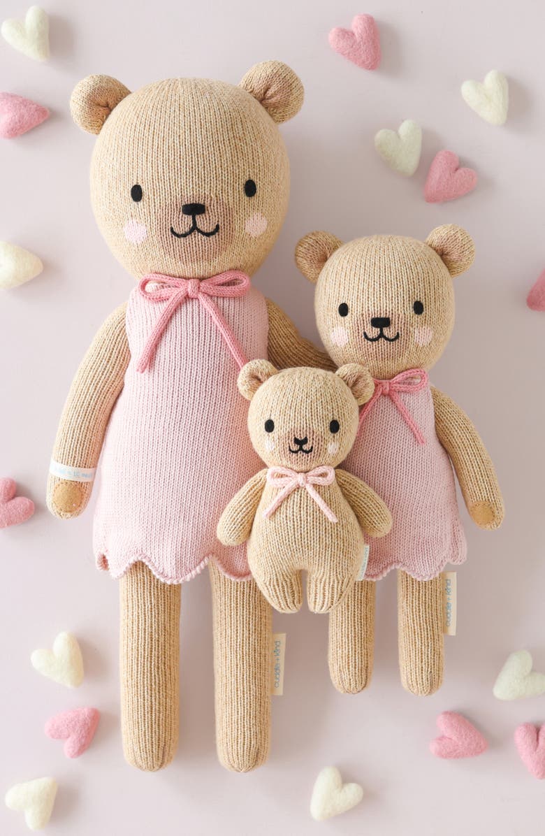 cuddle+kind Little Bella the Honey Bear Stuffed Animal, Alternate, color, Pink