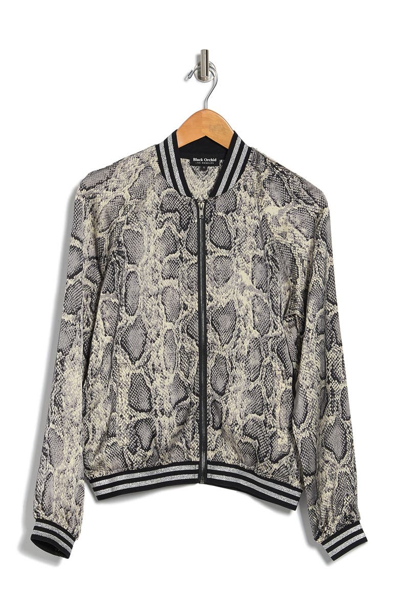 BLACK ORCHID Luxe Satin Python Jacket, Alternate, color,