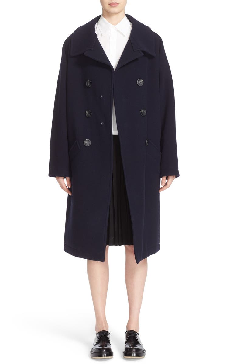 Y's by Yohji Yamamoto U-Big Wool Blend Coat, Main, color, 