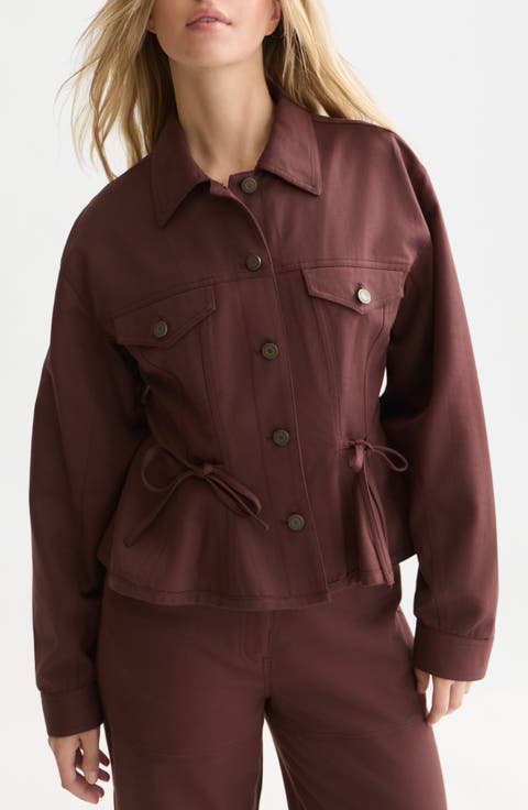 Fitted Peplum Trucker Jacket