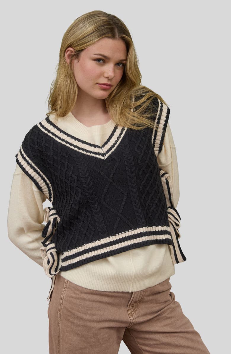 Blu Pepper Sweater Vest, Alternate, color, Black