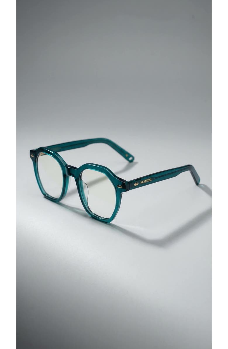 NCMPRBL Manifest 46mm Geometric Eyeglasses, Main, color, Deep Evergreen Teal