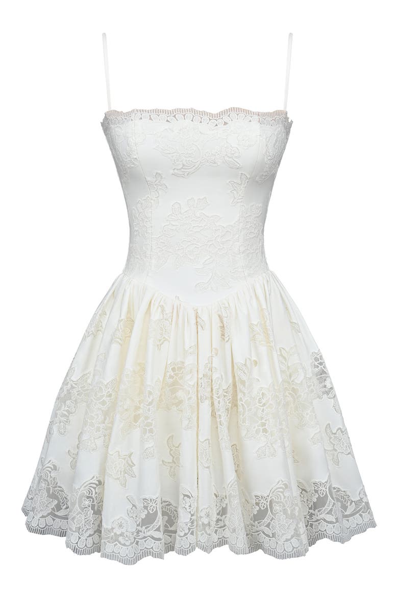 Chloe Broderie Anglaise Minidress, Alternate, color, WHITE