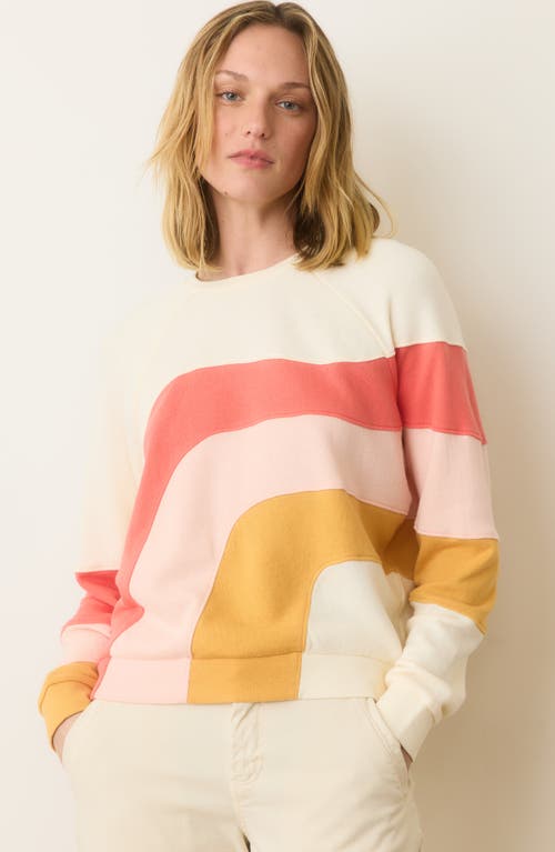 Marine Layer Terry Cotton Sweatshirt In Warm Wave
