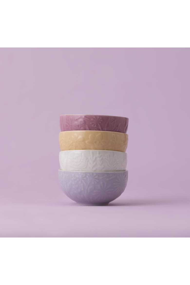 In the Meadow Mini Prep Bowls, Set of 4 Floral Stoneware Bowls, Alternate, color, Multicolored
