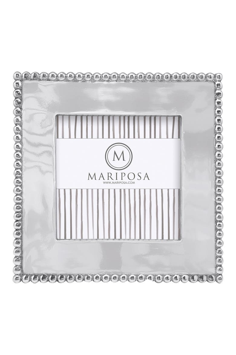 Beaded Recycled Aluminum Picture Frame, Main, color, SILVER