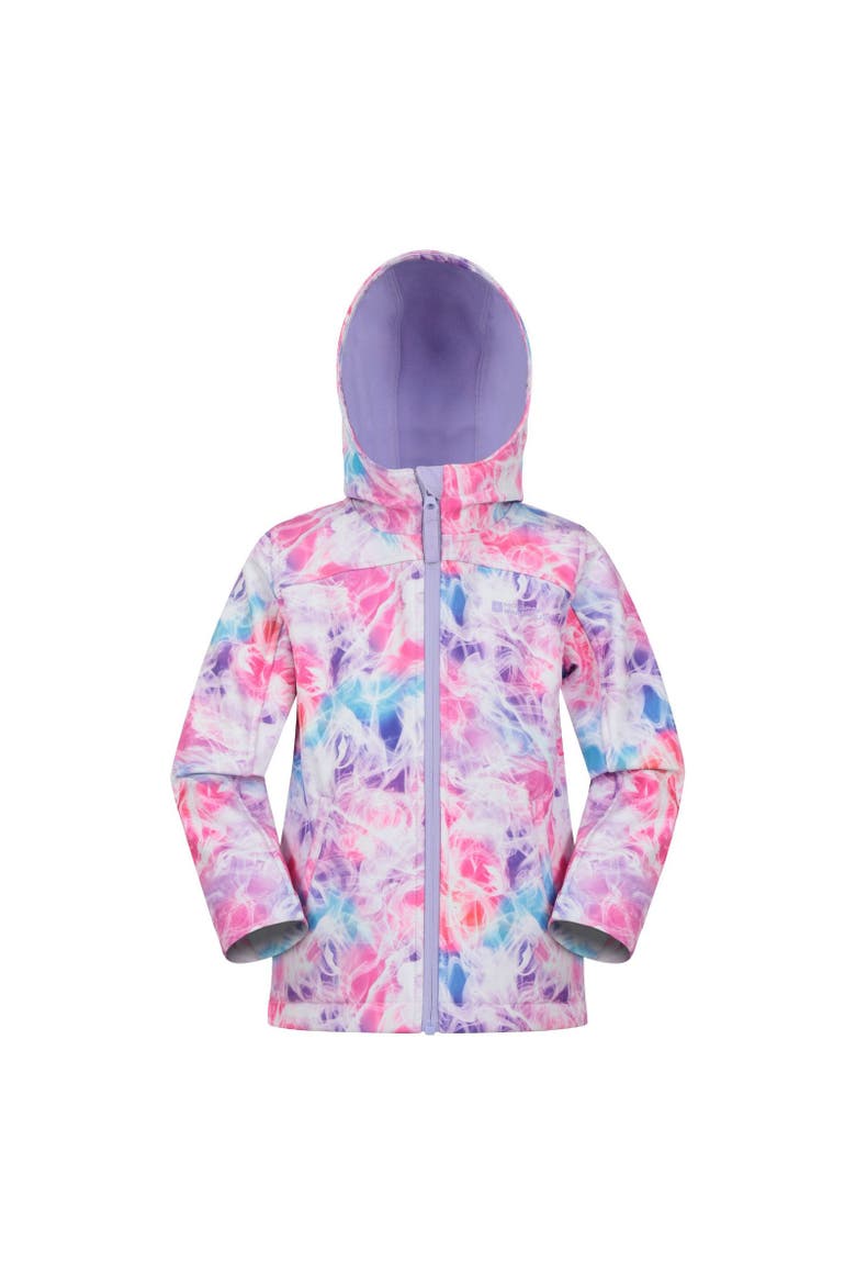 Childrens/Kids Patterned Water Resistant Soft Shell Jacket, Main, color, Bright Pink