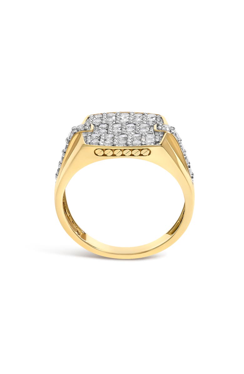 Haus of Brilliance Men's 14K Yellow Gold Plated Sterling Silver 1.0 Cttw Diamond Geometric Band Ring, Alternate, color, Yellow Gold Over Silver