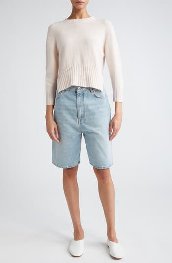 ショートパンツ Loulou Studio 'Isu' bermuda shorts (ISU WASHED LIGHT BLUE) Loulou Studio Blue Isu Denim Shorts In Washed Light Blue
