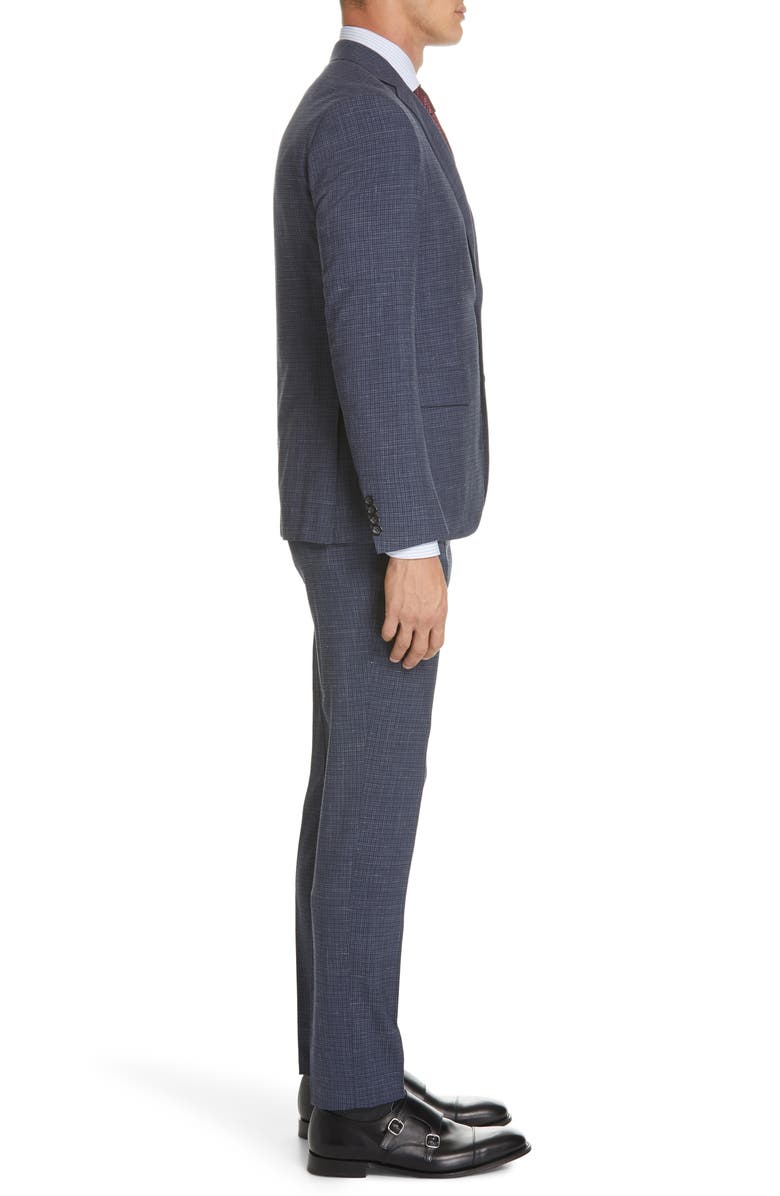 Canali Kei Trim Fit Check Wool Blend Suit, Alternate, color,