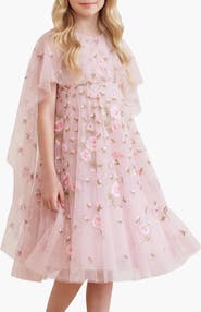 Needle & Thread Round Neck Cape Dress