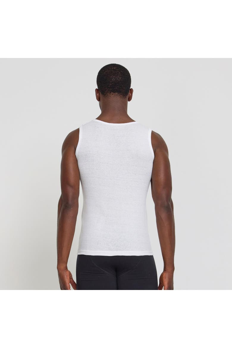 Lightweight Tank Tops for Men, 5 Pack Classic Ribbed Cotton Mens Undershirts, Alternate, color, White/Grey/Blk